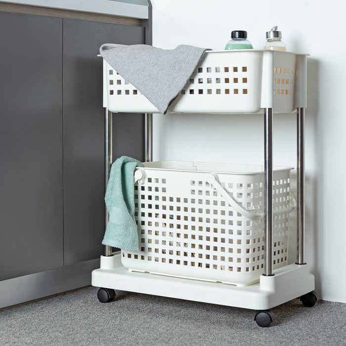Inochi Nachi Rolling Laundry Storage Shelf White/Grey