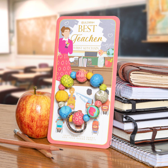 Jilzarah Best Teacher Carded Wrist Keychain