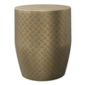 Antique Gold Cross Hatch | Johnsen 18 inch Cross Hatch Pattern Accent Table
