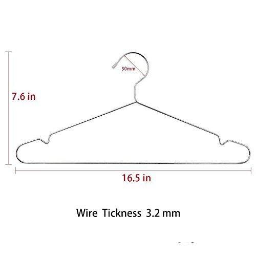 JUNING Wire Hangers, 30 pack Stainless Steel Strong Metal Clothes Hangers-16 Inch