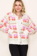 Kinsley Flower Jacquard Cardigan