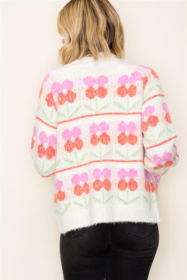 Kinsley Flower Jacquard Cardigan