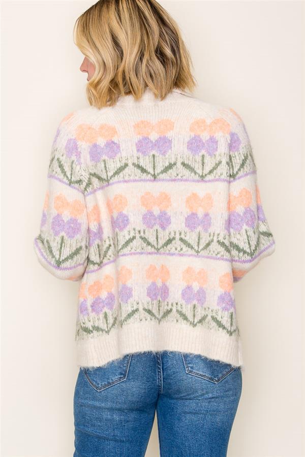Kinsley Flower Jacquard Cardigan