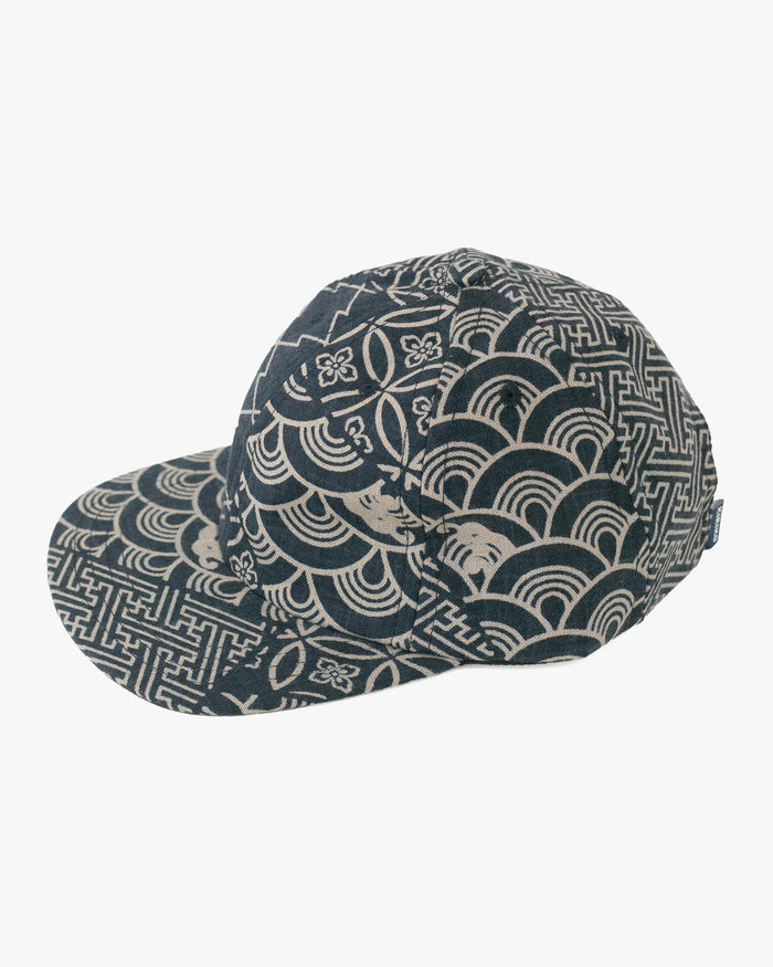 Kiriko Original Cap, 6-Panel Indigo Large Multi with Solid Indigo Underbill