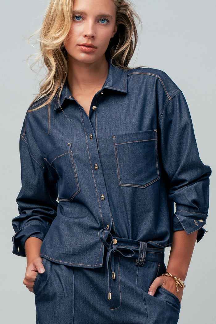 Leighton Denim Button Down Utility Shirt