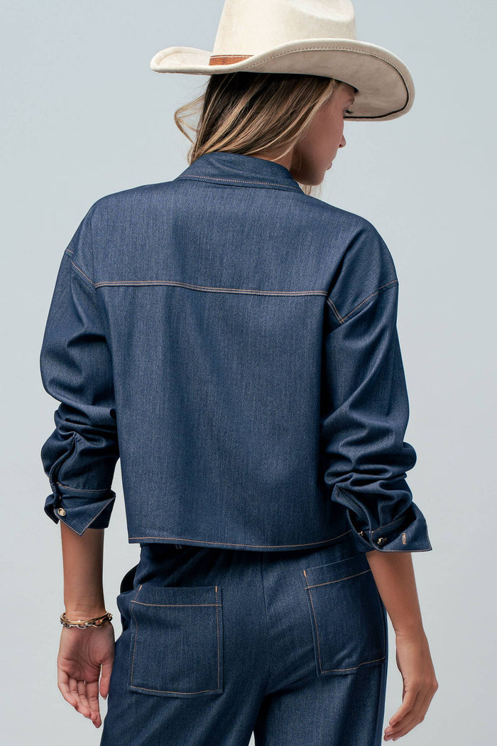 Leighton Denim Button Down Utility Shirt