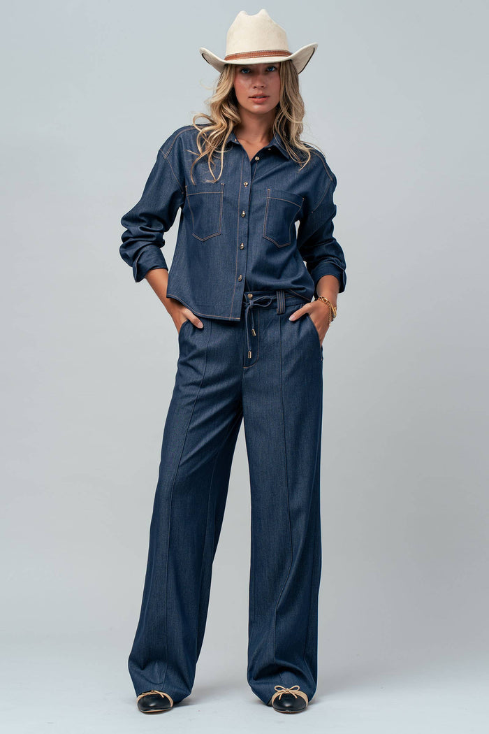 Leighton Denim Button Down Utility Shirt