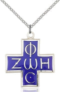 Light & Life medal 0270E1 with blue enamel, Sterling Silver