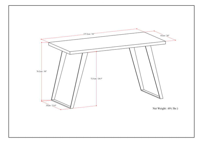Distressed Charcoal Brown | Lowry Flat Top Desk