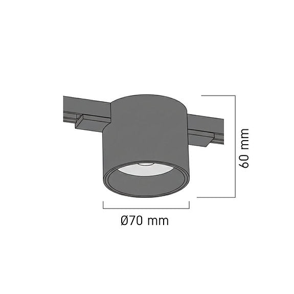 LUCE Tracklight LT21 LUCE TUBE 8 3000K Black Titanium – LED track light spotlight, view 2 | LAMP & LIGHT - Design forward Decorative lamp , Downlights, pendant lamp , striplights