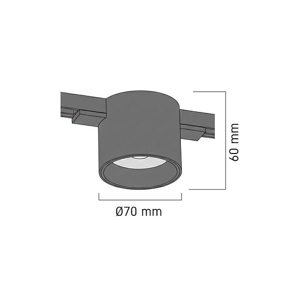 LUCE Tracklight LT24 LUCE TUBE 8 4000K Silver – LED track light spotlight, view 2 | LAMP & LIGHT - Design forward Decorative lamp , Downlights, pendant lamp , striplights
