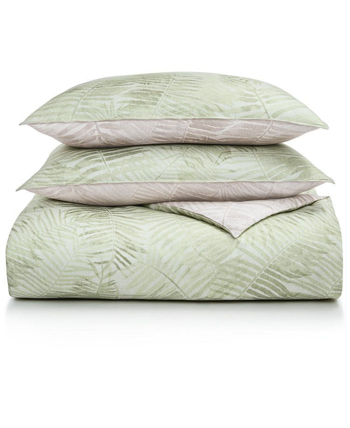 Lucky Brand Paradise Cotton 230-Thread Count 3-Pc. Duvet Cover Set, Full/Queen, Light Pastel Green