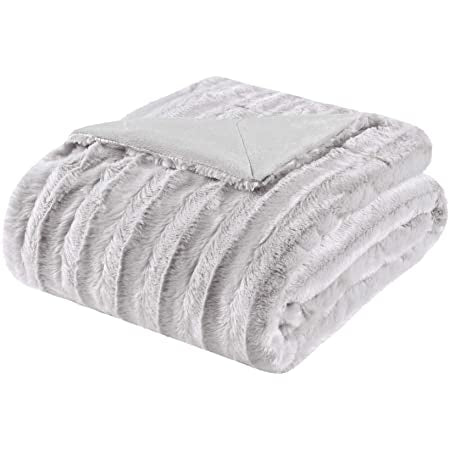 Madison Park Duke Ribbed 50”/60” Faux-Fur Throw
