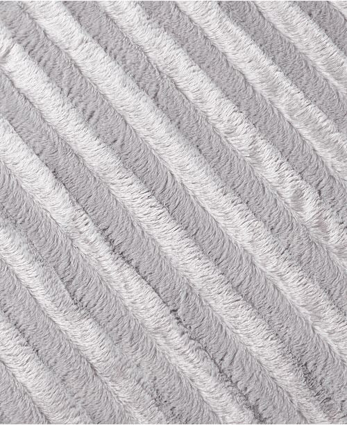 Madison Park Duke Ribbed 50”/60” Faux-Fur Throw, Grey - Machann.com