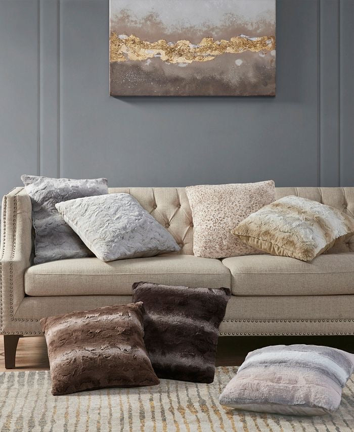Madison Park Zuri Faux-Fur 20” Decorative Pillow