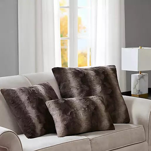 Madison Park Zuri Faux-Fur 20” Decorative Pillow