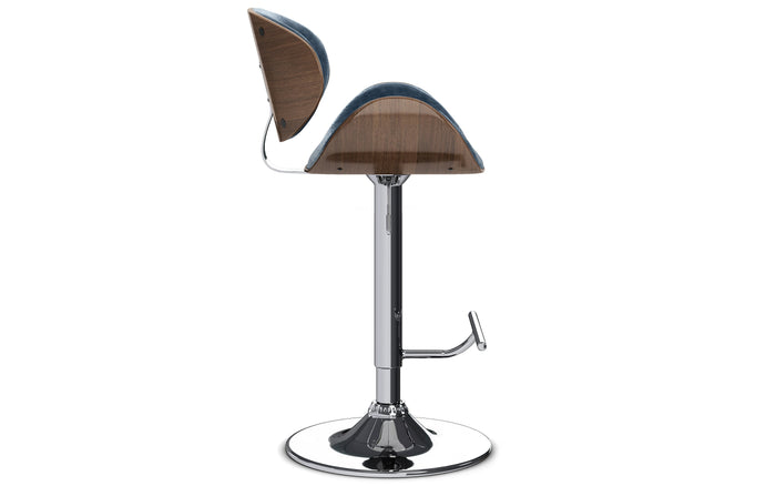 Distressed Blue Distressed Vegan Leather Walnut | Marana Bar Stool