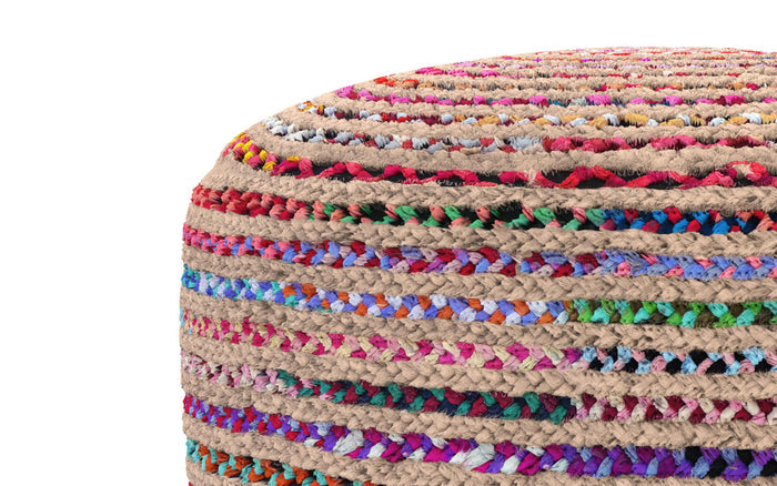 Multi Color | Margo Large Round Pouf