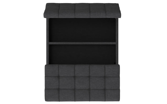 Slate Grey Linen Style Fabric | Mariah Lift Top Table Storage Ottoman