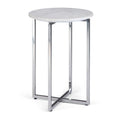 Marsden 18 in Wide Metal Accent Side Table with Chrome Base