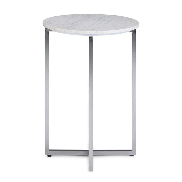 Marsden 18 in Wide Metal Accent Side Table with Chrome Base