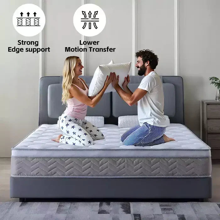 Okak Modern 12Inch CertiPUR-US Certified Hybrid Mattress with Memory Foam for Comfy Sleep,Medium Feel Bed Mattresses