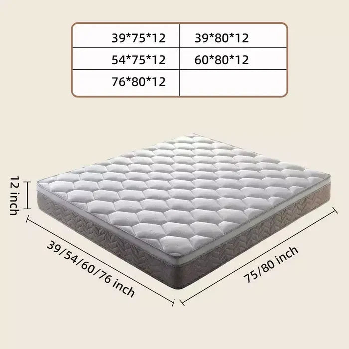 Okak Modern 12Inch CertiPUR-US Certified Hybrid Mattress with Memory Foam for Comfy Sleep,Medium Feel Bed Mattresses