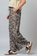 Maureen Camo Print Wide Leg Cargo Sweatpants