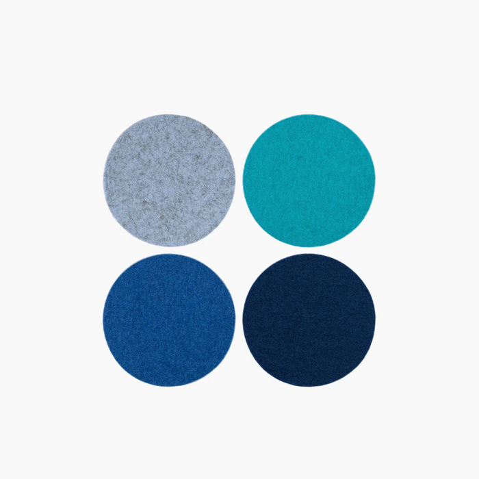 Merino Wool Felt Coasters, Set of 4, Round
