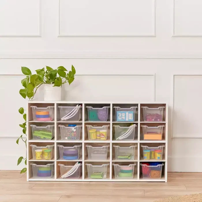 ECR4Kids Streamline 20 Cubby Tray Cabinet with 20 Scoop Front Bins, 4x5, Kids Furniture