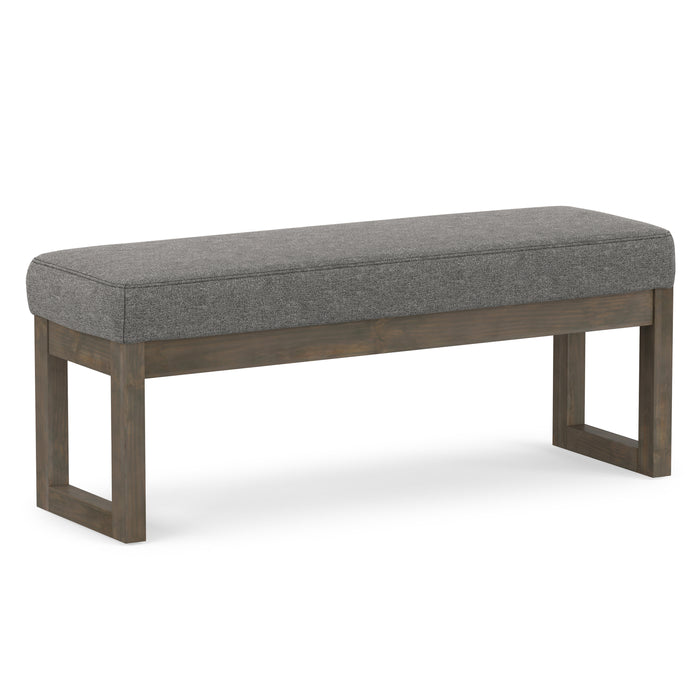 Grey Linen Style Fabric | Milltown Large Ottoman Bench in Linen