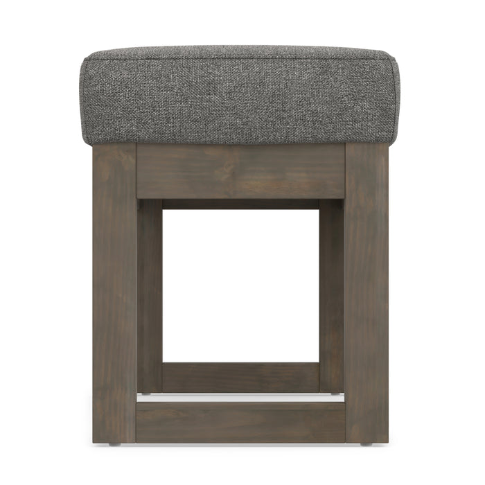 Grey Linen Style Fabric | Milltown Large Ottoman Bench in Linen