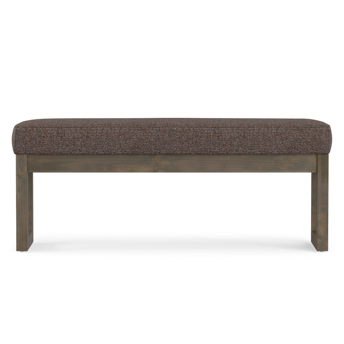 Mink Brown Tweed Style Fabric | Milltown Large Ottoman Bench in Tweed
