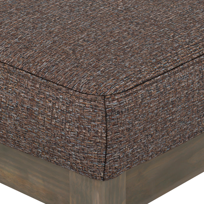 Mink Brown Tweed Style Fabric | Milltown Large Ottoman Bench in Tweed