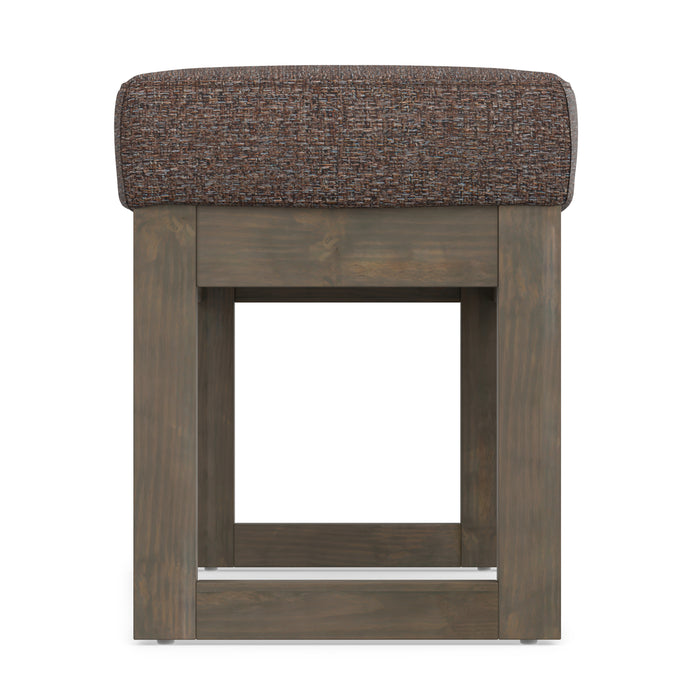 Mink Brown Tweed Style Fabric | Milltown Large Ottoman Bench in Tweed