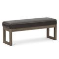 Tanners Brown Vegan Leather | Milltown Large Ottoman Bench in Vegan Leather