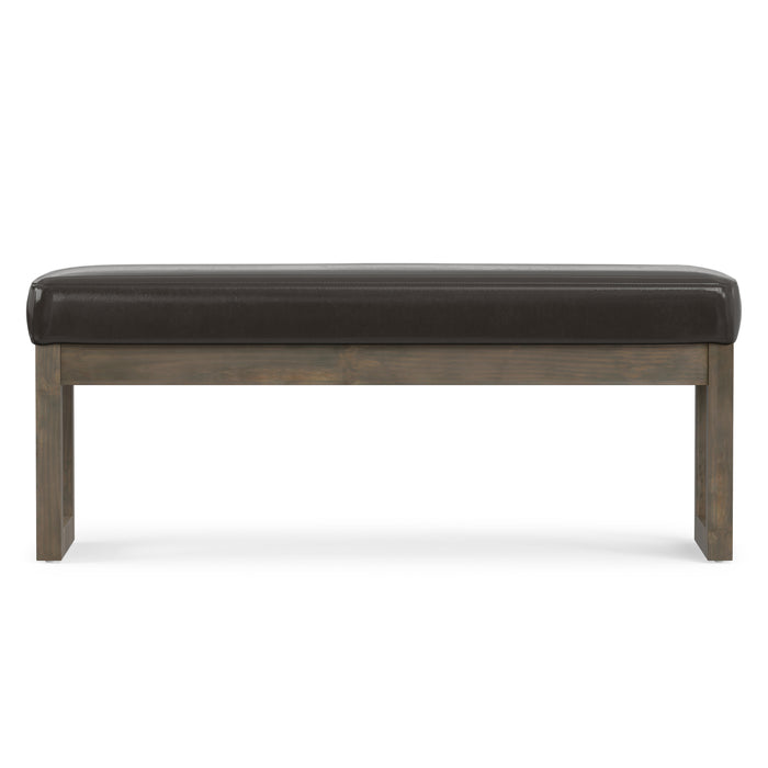 Tanners Brown Vegan Leather | Milltown Large Ottoman Bench in Vegan Leather