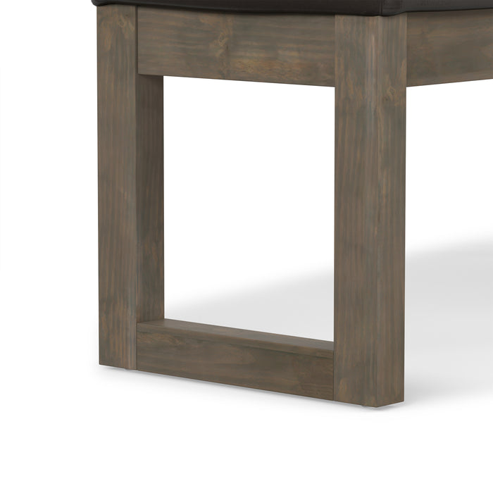Tanners Brown Vegan Leather | Milltown Large Ottoman Bench in Vegan Leather