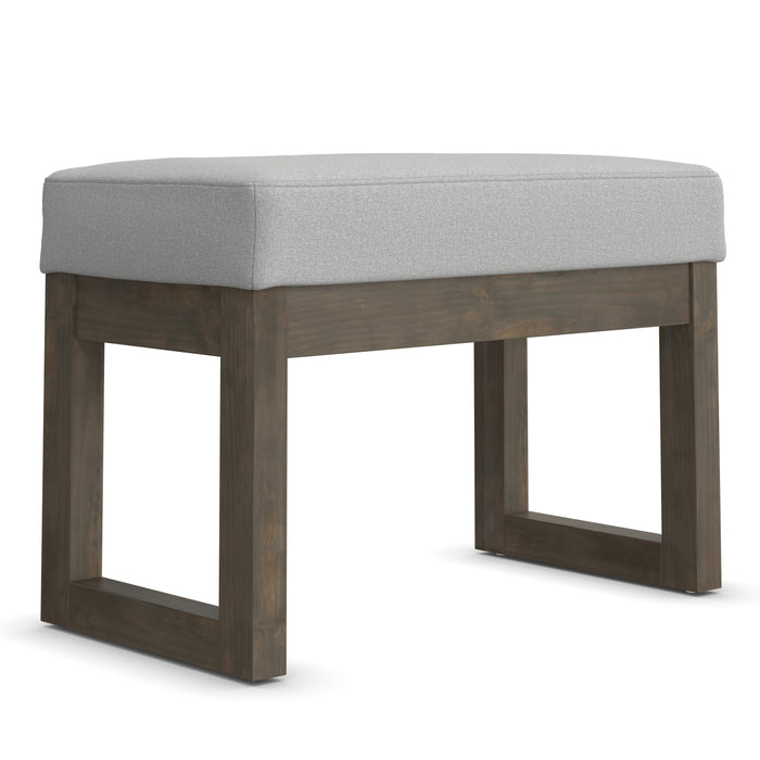 Light Stone Grey Linen Style Fabric | Milltown Small Ottoman Bench in Linen