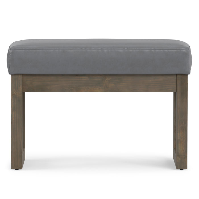 Stone Grey Vegan Leather | Milltown Footstool Small Ottoman Bench