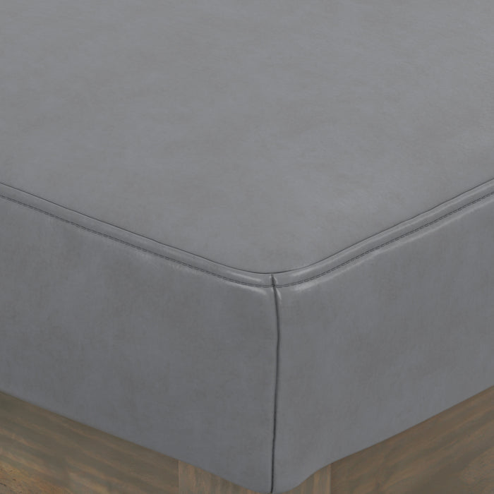 Stone Grey Vegan Leather | Milltown Footstool Small Ottoman Bench