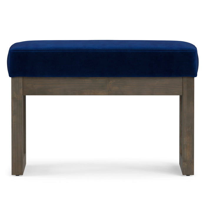 Blue Velvet Fabric | Milltown Footstool Small Ottoman Bench