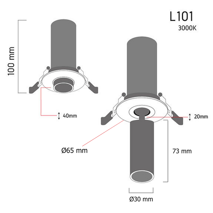 Mini Downlight L101 7W 3000K – mini recessed LED spotlight, view 5 | LAMP & LIGHT - Design forward Decorative lamp , Downlights, pendant lamp , striplights