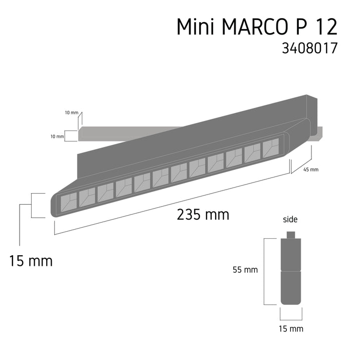 Mini Tracklight MT17 Mini MARCO P 12 3000K – mini LED track spotlight, view 3 | LAMP & LIGHT - Design forward Decorative lamp , Downlights, pendant lamp , striplights