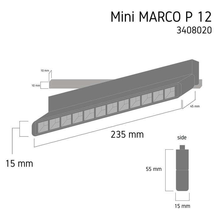 Mini Tracklight MT20 Mini MARCO P 12 4000K – mini LED track spotlight, view 3 | LAMP & LIGHT - Design forward Decorative lamp , Downlights, pendant lamp , striplights