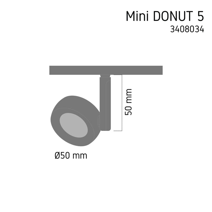 Mini Tracklight MT34 Mini DONUT 5 4000K – mini LED track spotlight, view 3 | LAMP & LIGHT - Design forward Decorative lamp , Downlights, pendant lamp , striplights