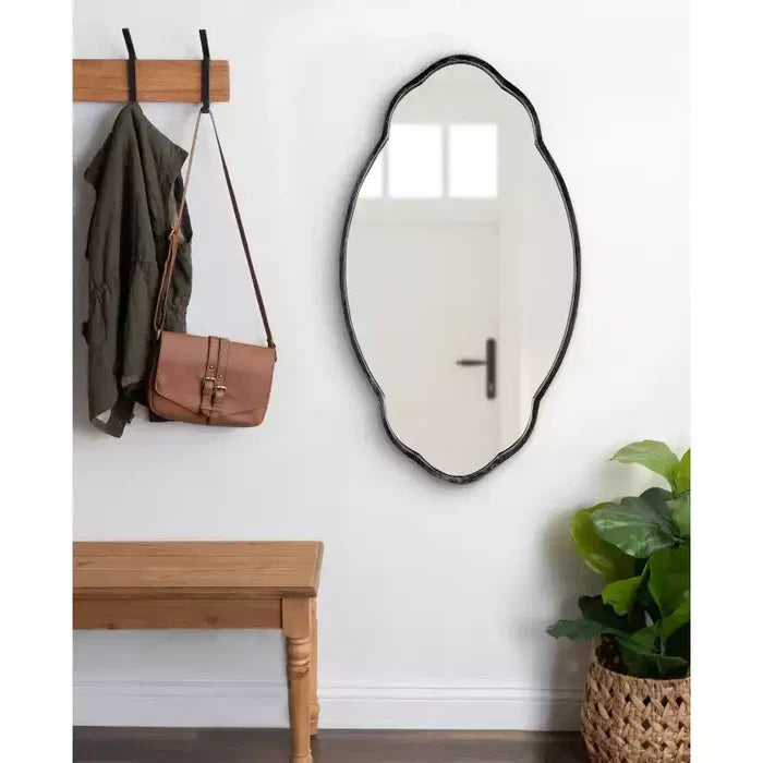 18 x 30 Magritte Scalloped Oval Decorative Wall Mirror - Kate & Laurel All Things Decor