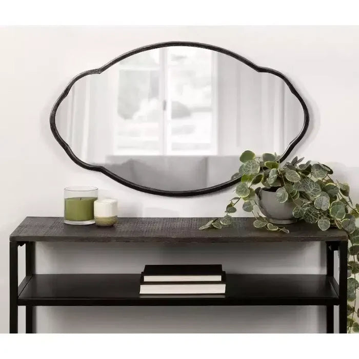 18 x 30 Magritte Scalloped Oval Decorative Wall Mirror - Kate & Laurel All Things Decor