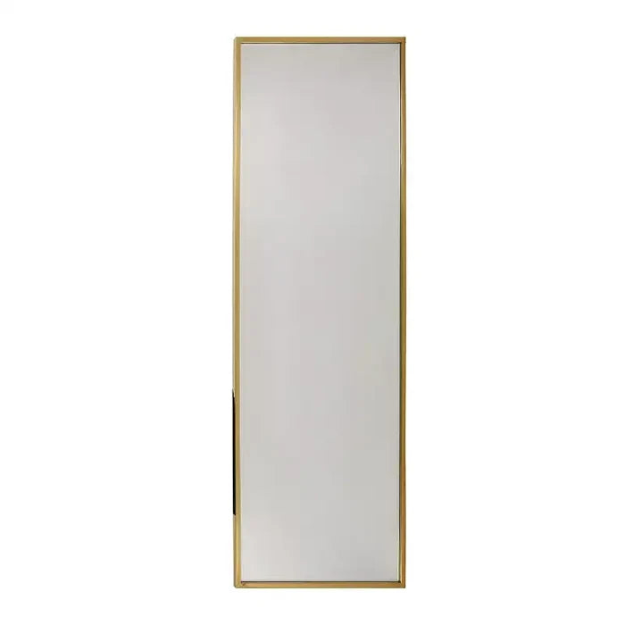 Okak 77*27.5IN Rectangular Full Body Mirror with Stainless Steel Frame, Floor Mirror with Hanging Holes, Wall Mirror for Living Room, Bedroom, Gold