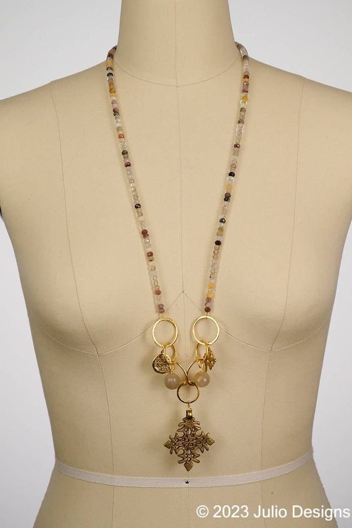 Mission Gemstone Statement Necklace - Rutilated Quartz
